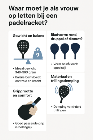 waar moet je als vrouw op letten bij een padelracket