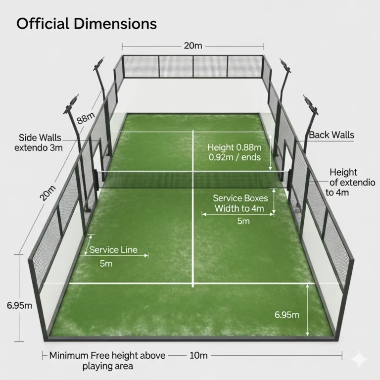 afmetingen padelbaan