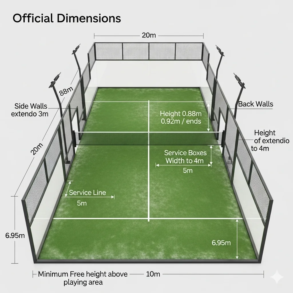afmetingen padelbaan